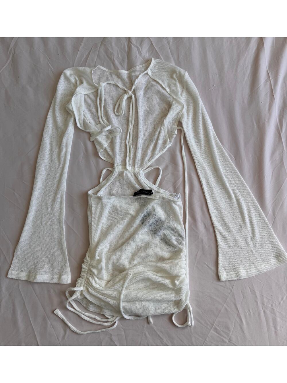 NWT White Fox 'Break Free' Sheer Knit Mini Dress XS